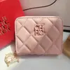 Billetera Nueva para Mujer 2025 Estilo Corto Versión Europea y Americana Vertical tipo Acordeón con Cierre Monedero Portatarjetas a Cuadros de Moda para Mujer