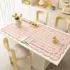 Mantel individual para mesa de comedor estilo crema, impermeable, a prueba de aceite, lavable, resistente al calor, PVC, lujo ligero, sensación de alta gama, protector de superficie de mesa de café