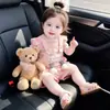 Conjunto de Top Listrado de Manga Curta Estilo Coreano para Meninas 2026 Verão Macacão Cartoon Roupa de Duas Peças para Bebês Tendência para Sair
