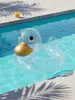 Flotador de Pato Transparente con Cabeza Grande, Anillo de Agua, Flotador con Asiento para Bebé, Flotador Popular para Niños en Instagram, Flotador de Natación de 70 cm