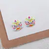 Brincos de Dança do Leão Acessórios para Nail Art DIY Desenho Animado Estilo Chinês Dança do Leão Unhas Postiças Acessórios de Resina DIY Feito à Mão