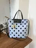 Bolsa de Lona Retro de Lunares Bloques de Color de Nicho Coreano para Mujer Verano 2026 Nueva Bolsa Grande de Hombro Cruzada