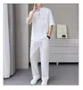 Camisa polo masculina trendy estilo retro americano, design em blocos de cor, conjunto de seda gelada de verão com corte solto