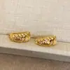 Pendientes de Metal Trenzado con Espiga de Trigo y Pedrería Estilo Old Money para Mujer, Moda Versátil Elegante Retro de Lujo Ligero para el Día a Día