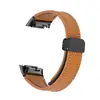 Adecuado para Correa de Reloj Fitbit Charge6, Correa de Cuero con Textura y Hebilla Magnética, Correa de Cuero Charge5