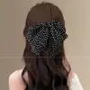 Presilha de cabelo com laço estilo coreano para mulheres, adequada para cabelos meio presos ou rabos de cavalo, acessório de cabelo de alta qualidade