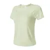 Top de Malha Fitness Peça Única Alta Elasticidade Justo para Mulheres Sem Costura Gola Redonda Camiseta de Yoga Pilates Indoor Emagrecedor Manga Curta