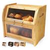 Caja de Pan de Bambú Transfronteriza Caja de Almacenamiento de Pan para Cocina del Hogar Caja de Exhibición de Pan de Bambú de Doble Capa Conservación de Postres