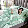 Comércio exterior cor pura seda lavada seda gelo cetim seda artificial kit verão conjunto de cama de quatro peças atacado personalizado