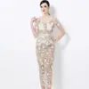 Foto Real de Vestido Niche Style Cuello Cuadrado Manga Corta Encaje Cintura Eslizante con Cinturón