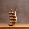 Pente de Massagem de Sândalo, Pente de Sândalo Dourado para Massagem de Meridianos e Pontos de Acupuntura, Pente Universal de Sete Dentes para Cabeça, Ombros e Pescoço Gua Sha