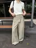 ICCIICC Otoño Nueva Moda Estilo Blogger Pantalones de Pierna Ancha Conjunto de Dos Piezas Pantalones Casuales para Mujer 2392