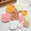 Gato Waffle Lindo Cabeza de Comida Juguete Hecho a Mano DIY Pegamento de Crema Accesorios de Resina Piezas Pequeñas Materiales para Joyería Al por Mayor
