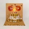 Nuevas tarjetas de felicitación musicales 3D de pastel de cumpleaños tridimensionales pueden soplar velas era digital se pueden combinar libremente