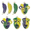 Acessórios para Joias DIY Rosto Sorridente Máscara de Baile Carnaval Liga de Zinco Esmalte Pena Pequena Chaveiro Transfronteiriço