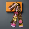 2021 Primavera y Verano Nuevo Pañuelo Pequeño Estampado a Doble Cara Estilo Coreano Corbata Bolso Cinturón para el Cabello de Mujer Pañuelo Pequeño de Mujer En Vivo