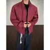 Jaqueta da moda para primavera e outono, gola alta, cor sólida, retalhos, para homens, com design de forro em blocos de cor, top de trabalho versátil e de corte solto