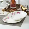 Prato de cerâmica de 8 polegadas 10 polegadas Prato Jingdezhen prato de cerâmica doméstico prato raso prato fundo prato de sopa prato de aperitivo prato de porcelana óssea