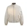 Chaqueta Acolchada de Algodón para Hombre y Mujer, Forro Rojo Noche Oscura, Chaqueta Acolchada de Algodón Cleanfit a Prueba de Tres Elementos, Chaqueta de Vuelo Cálida con Cuello Alto, Chaqueta Acolchada de Algodón para Hombre