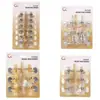 Clavijas de afinación para guitarra, clavijas de afinación para guitarra acústica folk, clavijas de afinación totalmente cerradas, clavijas de afinación de estilo abierto con engranaje, empaque en blíster
