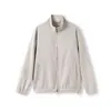 2026 Principios de Otoño Estilo Old Money Gama Alta Exterior Mezcla de Lino Agradable a la Piel Transpirable Refrescante Cuello Alto Chaqueta Abrigo Sencilla para Hombre