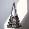 Bolso de Hombro de Lona y Pana con Estampado de Leopardo, Doble Capa Mejorada, Estilo Coreano, Selección de Influencers, Estudiante de Verano, Artístico