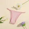Nova Tanga Feminina de Seda de Leite Cintura Baixa Confortável Levanta Bumbum Controle de Barriga Respirável Forro Duplo na Virilha Fabricante de Roupa Íntima Feminina Atacado
