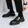 Zapatos de Cuero de Negocios de Moda Personalizados de Color Pulido Four Seasons Transfronterizos Talla Grande Moda para Hombre Zapatos Perezosos de Ponerse sin Atar Gruesos