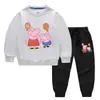 Conjunto de Dos Piezas para Niños Estilo Coreano con Globos, Suéter y Pantalones, Traje de Algodón con Mangas Largas de Cerdito, Primavera y Otoño 2023