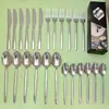 Suministro Transfronterizo de Amazon Cubiertos de Acero Inoxidable Juego de 18/24 Piezas Cuchillo para Bistec de Estilo Occidental, Tenedor, Cuchara para Uso en el Hogar y Hotel Juego de 4 Piezas