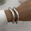 Pulseira de Metal Assimétrica Estilo Lava Europeia e Americana para Mulheres, Conjunto de Pulseiras Abertas Brilhantes da Moda