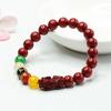 Pulsera de Cinabrio de Guan Yu, Arena de Chen, Arena Dorada Púrpura, Ágata Pixiu, Pulsera del Dios de la Riqueza de Cinco Vías, Venta al por Mayor y Dropshipping S4010202