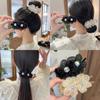 Acessórios de Cabelo Acrílicos Não Metálicos Bola de Flor Headband Estilo Artístico Flor de Rede Grampo para Rabo de Cavalo Alto Pegador de Cabelo