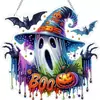Lanternas de Abóbora Quentes de Venda Cruzada para Halloween, Guirlandas de Esqueleto, Pingentes Redondos de Acrílico, Decorações de Janela, Placas Suspensas para Varanda