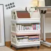 Cesta de Armazenamento Móvel com Rodas Novo Modelo 2026, Organizador de Livros e Brinquedos de Grande Capacidade, Prateleira de Armazenamento para Mesa Doméstica