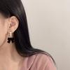 Agulha de Prata S925 Brinco Vermelho Elegante Flocado Brincos Femininos Outono e Inverno Simples Pérola Pelúcia Joia de Orelha
