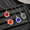 Vintage Estilo antiguo cultivo esmeralda diamante colgante torre de azúcar femenino industria pesada diamante completo azul real Encuentra color diamante tesoro
