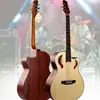 Violão Folk Elétrico Estilo Caixa de 40 polegadas, Violão Eletroacústico de Nogueira de Uso Duplo com Equalizador, Multifuncional de Quatro Bandas, Violão Esculpido