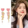 Pendientes de Borla de Flor Colorida, Retro Elegantes, Lujo Accesible de Verano, Pendientes Dulces, Pendientes de Estilo para Fiestas de Alta Gama para Mujeres