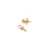 Porta Cuentas de Medio Agujero con Conservación de Color Relleno de Oro de 14K Tapa de Rosca Ojo de Carnero Arete Clavícula Collar Colgante de Perla Adhesiva Accesorios DIY