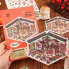 Nuevo Estilo Chino Meow Fun Pabellón Pegatinas de Paisajismo Edición de Lujo Patio de Estilo Antiguo Juguetes de Ocio Alivio del Estrés Collage Decorativo DIY