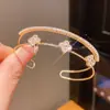 Pulsera Abierta Irregular de Zirconia Ovalada Cuadrada Pulsera de Lujo Ligero de Gama Alta Exquisita Moda Versátil para Mujer
