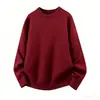 Suéter Cálido de Cuello Alto para Hombre Otoño Invierno 2026 Nuevo Algodón Puro Versátil Holgado Casual Manga Larga Tejido Capa Base