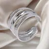 Anillo Vintage Estilo Francés para Mujer Acero Inoxidable Forma Especial Geométrico Apertura Ajustable Nicho Diseño de Alta Gama Anillo de Acero de Titanio