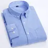 Camisa Oxford Delgada de Algodón para Primavera y Otoño, Cardigan Cuadros Casual Juvenil, Camisa de Patchwork Cuadrada de Color Sólido