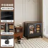 Armario de Almacenamiento Multifuncional Estilo Antiguo para Uso Doméstico, Armario con Tapa abatible de Gran Capacidad para Ropa y Colchas con Ruedas, Armario de Almacenamiento Plegable