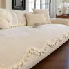 Almofada de sofá de chenille nova, estilo vintage, formato único, adequada para todas as estações, com capa de assento de sofá antiderrapante fixa, oferecendo uma sensação de luxo