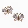 15 * 11MM borde de cobre fundido microincrustado con circonita colgante de mariposa accesorios para joyería DIY tocado collar pulsera pendientes