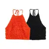 Ropa de Mujer 2026 Verano Nuevo Estilo Moda Europea y Americana Top Decorativo de Capas con Cuello Halter 4772079 Poliéster