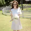 Vestido Brando First Love para Emagrecer com Cintura e Design Elegante, Saia Evasê Franzida para Pessoas Baixas